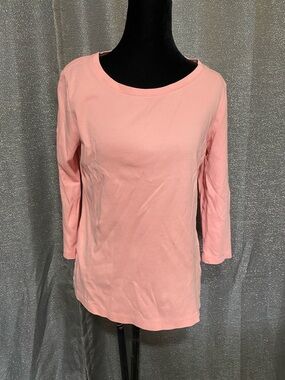 Isaac Mizrahi Light Pink Scoop Neck Long Sleeve Top